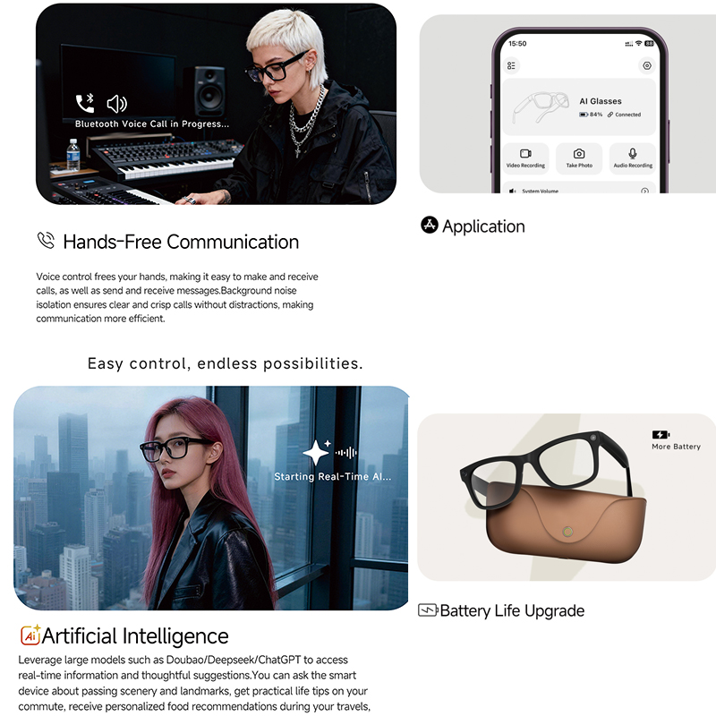 2026 AI smart Glasses HD 800W  - Audio Music To Video Ai Free recension och pris