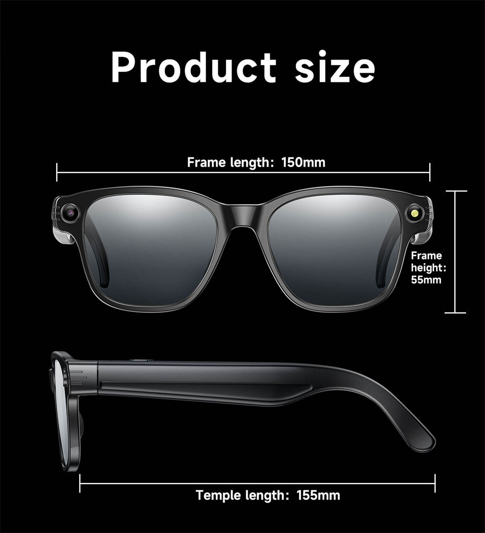 New L801 Smart Glasses 8MP 4K  - Audio Music To Video Ai Free recension och pris