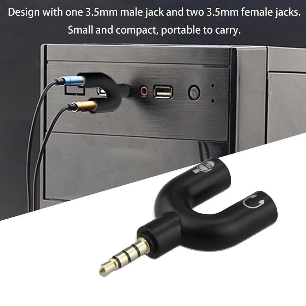 1PC Dual 3.5MM U Type Adapter  - Audio Music Splitter recension och pris